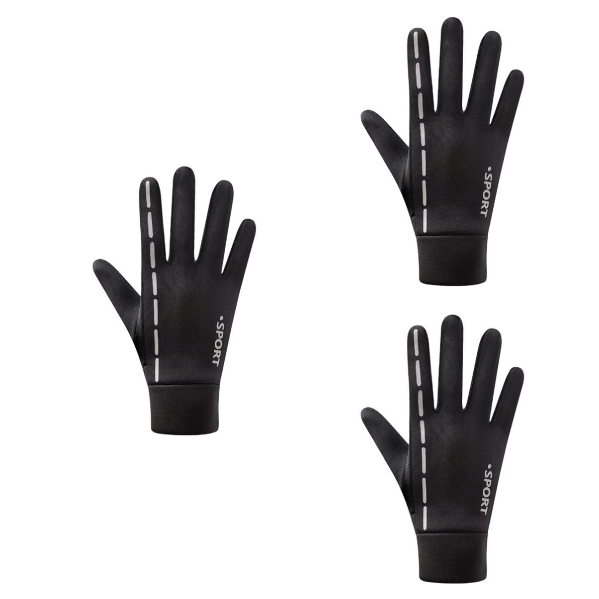ABOOFAN 3piezas Guantes De Ciclismo Térmicos y Antideslizantes Pantalla Táctil y Protección Viento para Actividades Al Aire como Pesca Senderismo y Camping Talla Negro