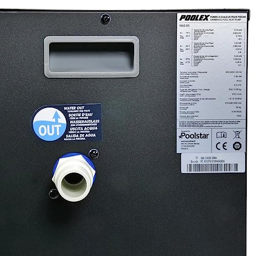 POOLEX MAG Wärmepumpe für Pools Schwimmbecken Pool Heizung 230 V WiFi App-Steuerung LED Display Titan Wärmetauscher auch für Salzwasser Ø 32/38 mm (5 kW)