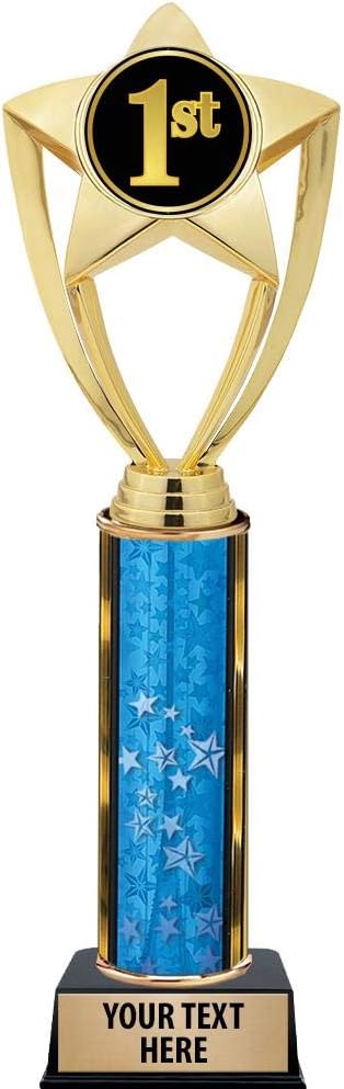 Crown Awards 1st Place Trophies, 11" Gold Star 1st Place Trophy with Engraving Included Prime