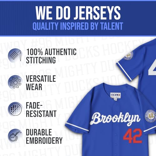 Jackie Robinson #42 Baseball Jersey – Embroidered Throwback with Legacy Patch, Stitched Letters Adult Sizes S–5XL miniatura 3