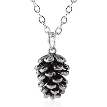 Metal Pine Nuts Necklace Charm Retro Pinecone Nut Plant Specimen Pendants Necklace for Women Jewelry Accessories