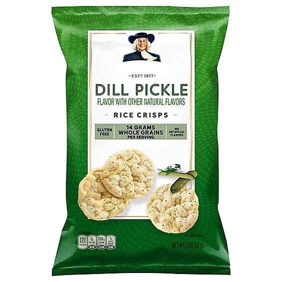 Popped Rice Cake Thin Crisps Dill Pickle 3 oz bags (Pack of 6)