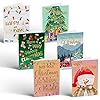 Better Office Products 50 Pack Christmas Cards Set with Gold Foil Accents, 4″ x 6″, Fun & Festive Designs, Blank Inside, Boxed Set