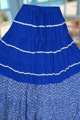 Image of Premium Long Skirt | Stylish Long Crushed Cotton & Unique Prints | Floor Length Skirt for Women | Elastic Waist Premium Maxi Skirt - Comfortable Casual Wear