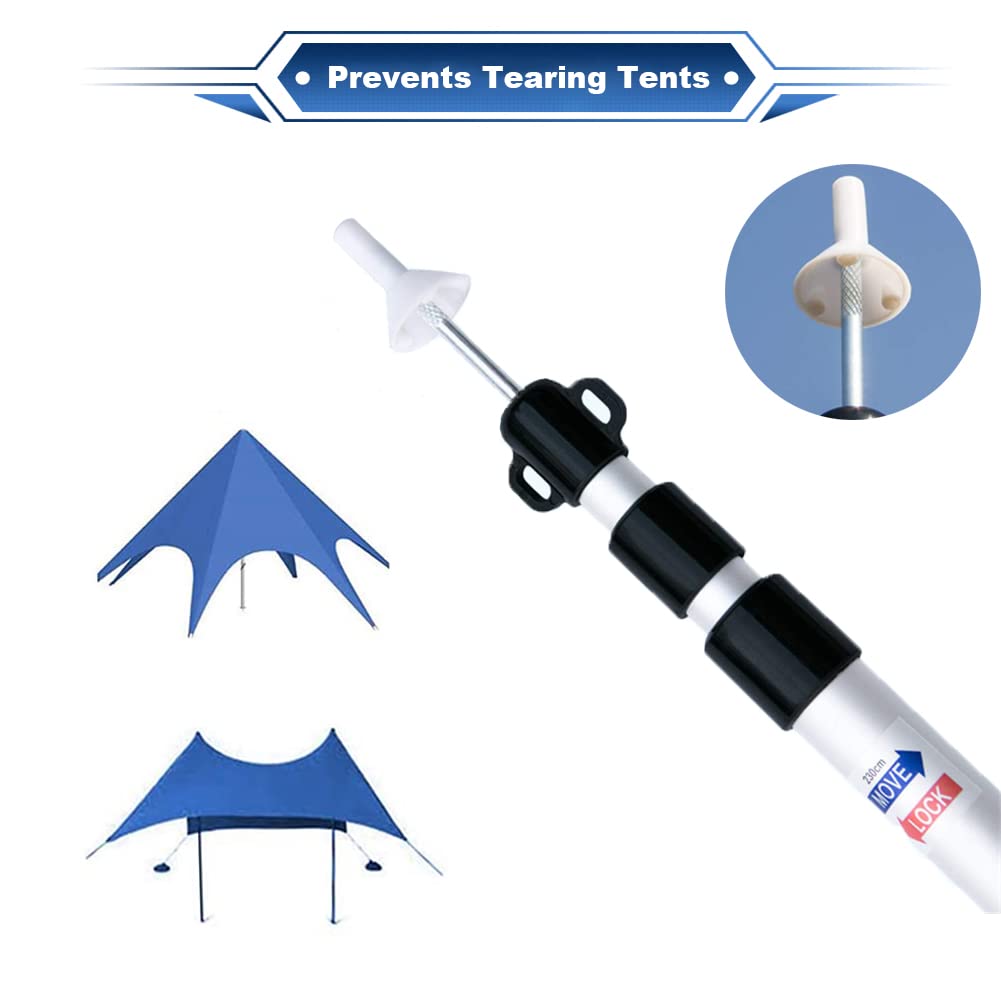 Pali per teloni, palo telescopico portatile da campeggio, pali per tenda in alluminio resistente portatile, da campeggio all'aperto per tettoia