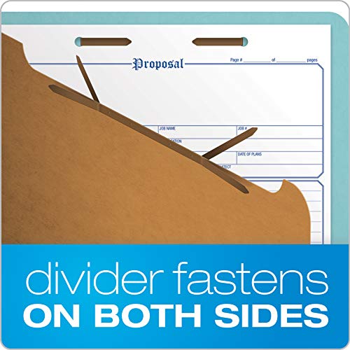Pendaflex Classification Folders, Standard, 1 Divider, Embedded Fasteners, 2/5 Cut Tab, Blue, Letter, 10/Bx (23730P) #TOP3