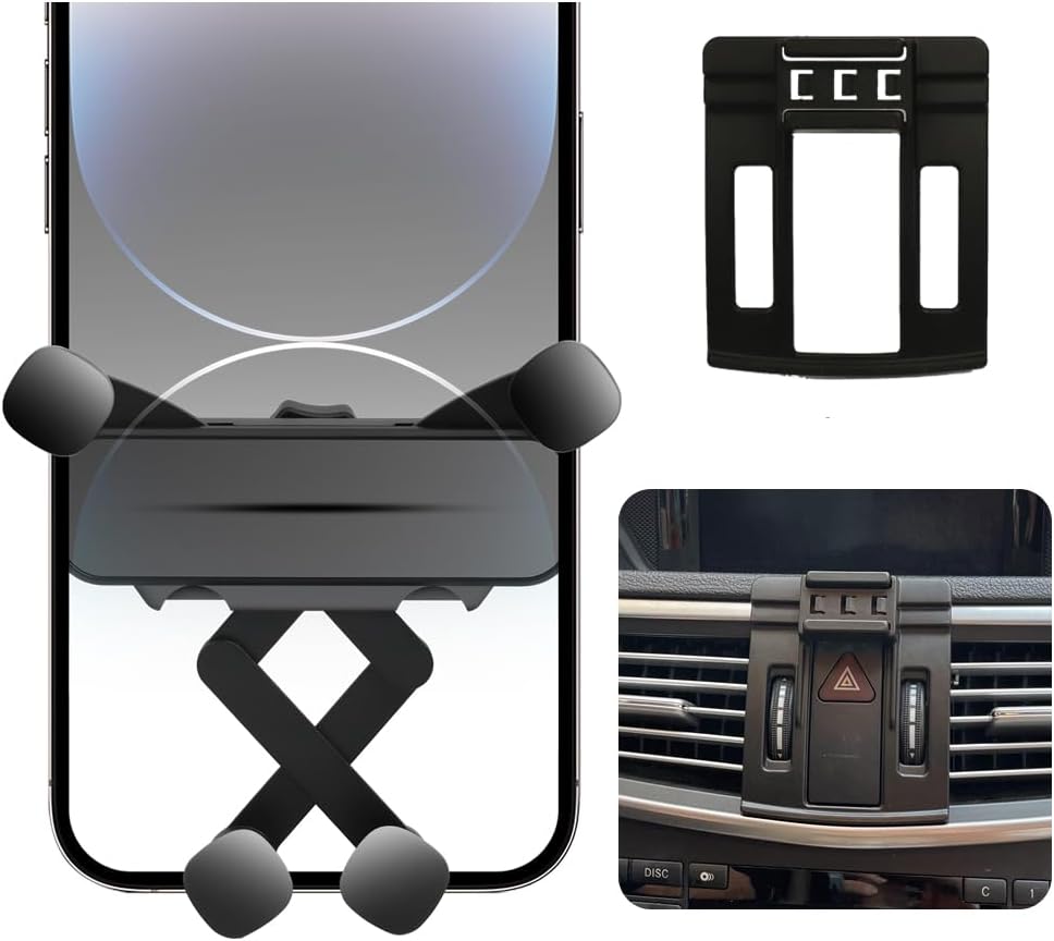 Car Phone Holder for Mercedes Benz E Class 2010-2013, Auto Lock Hands Free Cell Phone Mount, Fits iPhone & All Smartphones, Black