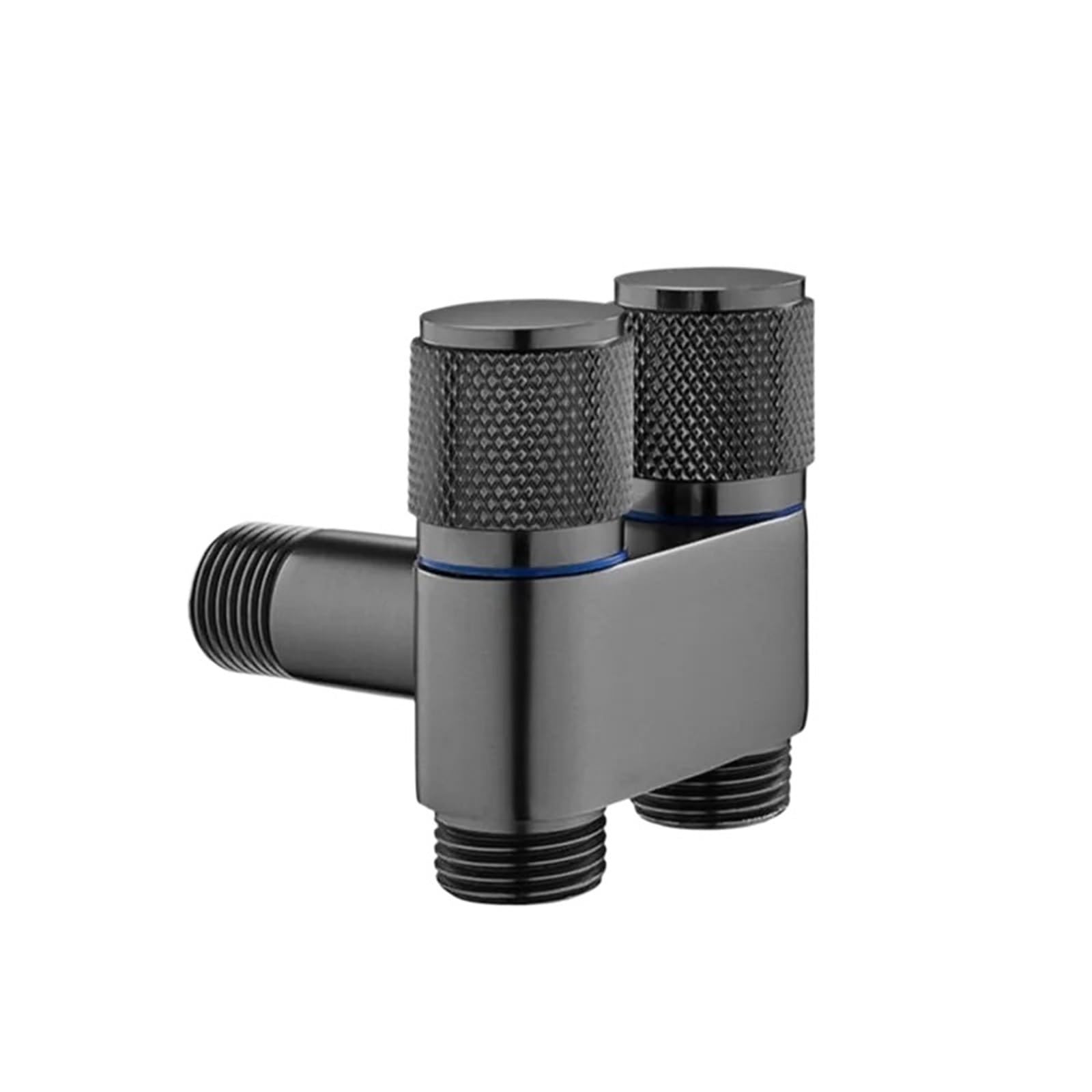 Válvula angular for montaje en pared, grifo for lavadora de inodoro, uno en dos, grifo de limpieza de agua, accesorios de baño Para Cocina, BañO(Black)