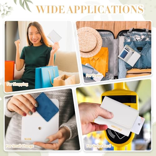 Abbylike 24 Pcs Trifold Leather Wallet Bulk Slim Minimalist Small Wallet for Laser Engraving Rfid Credit Card Holder for Woman Men DIY Gifts, White4