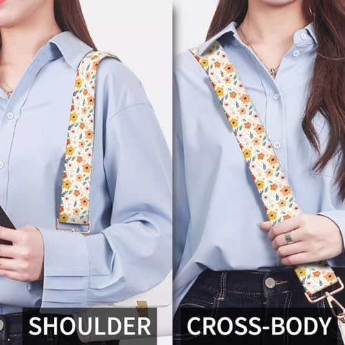 Image of Purse Strap Replacement Crossbody, 3.8cm Wide Shoulder Strap Adjustable Replacement Belt Gold Buckle