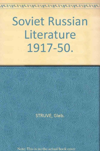 Soviet Russian Literature 1917-50 [German] B001PBSMZI Book Cover
