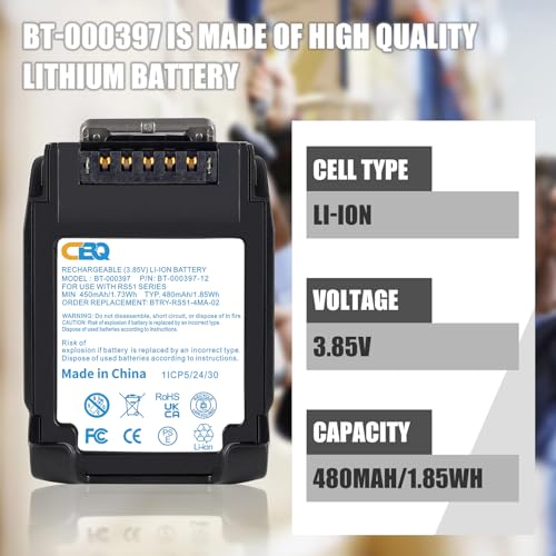 Image of 25-Pack for Zebra RS5100 Ring Scanner BT-000397 Battery RS51 RS61 RS6100