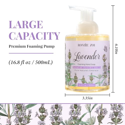 Image of ROMIIE ZOI Foaming Hand Soap, Lavender, 500ml / 16.8fl.oz | With Gift Box, Gentle cleansing, nourishes skin without drying