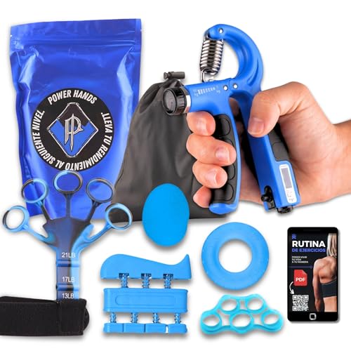 POWER HANDS SUPER KIT RESISTENCIA MANOS - hand grip - antebrazo ejercitar- accesorios gimnasio - fortalecedor de mano - escalada accesorios - ejercitador antebrazo- grip strength- rehabilitacion mano