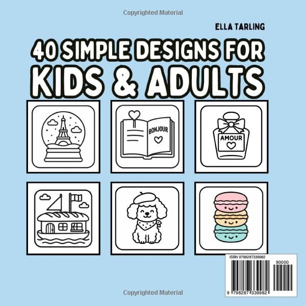 Hygge France Coloring Book for Kids & Adults: 40 Cute & Easy French Designs – Paris, Poodles, Pastries & More!: Perfect for Relaxation, Travel Lovers & Francophiles of All Ages. image 3