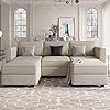 Belffin Modular Sectional Sofa with Double Chaise Velvet U Shaped Sofa Reversible Sectional Couch with Storage Grey