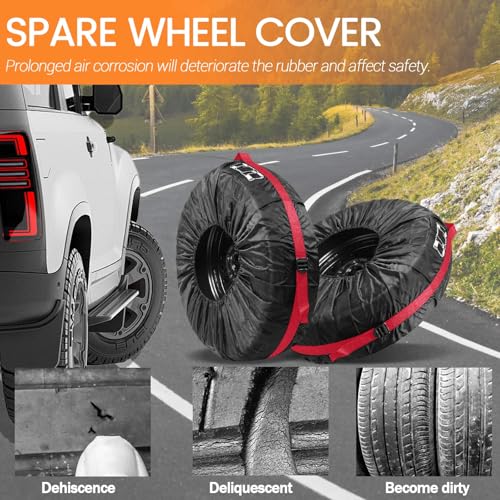 Image of Car Tire Protector, Spare Tire Covers for Trailers, Tire Protector for 13-18 Inch Tyres (Size S), LTZCN0729