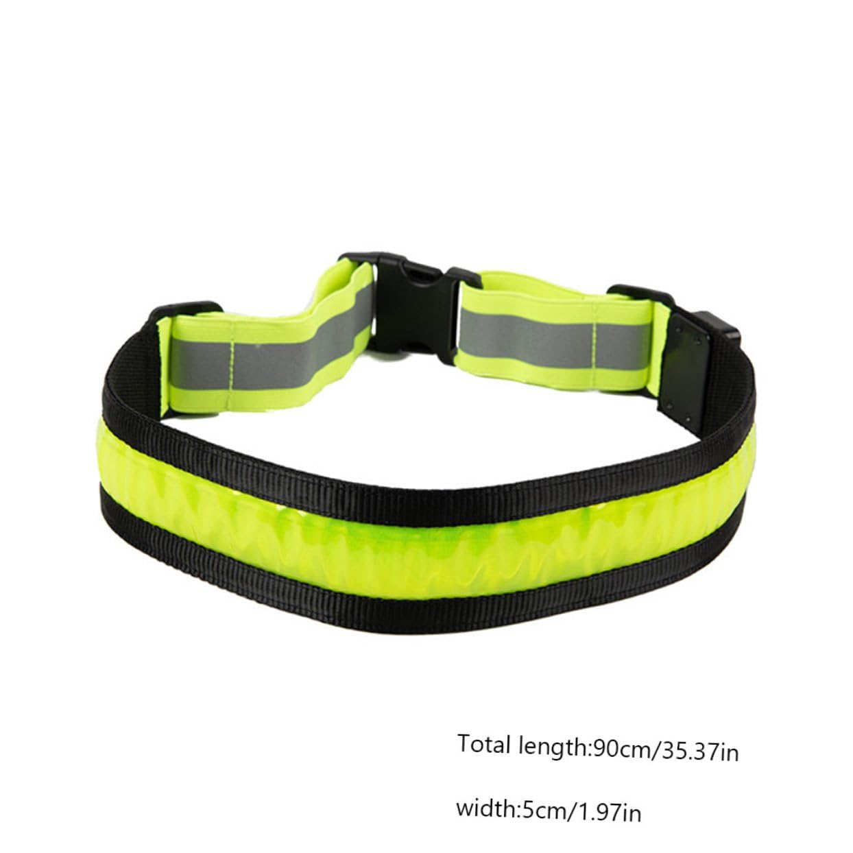 VANZACK Ceinture Lumineuse Bande élastique réglable Cyclisme réfléchissant Bracelet LED lumière LED Feux LED Ceinture réfléchissante Sangle réfléchissante réglable asb Green