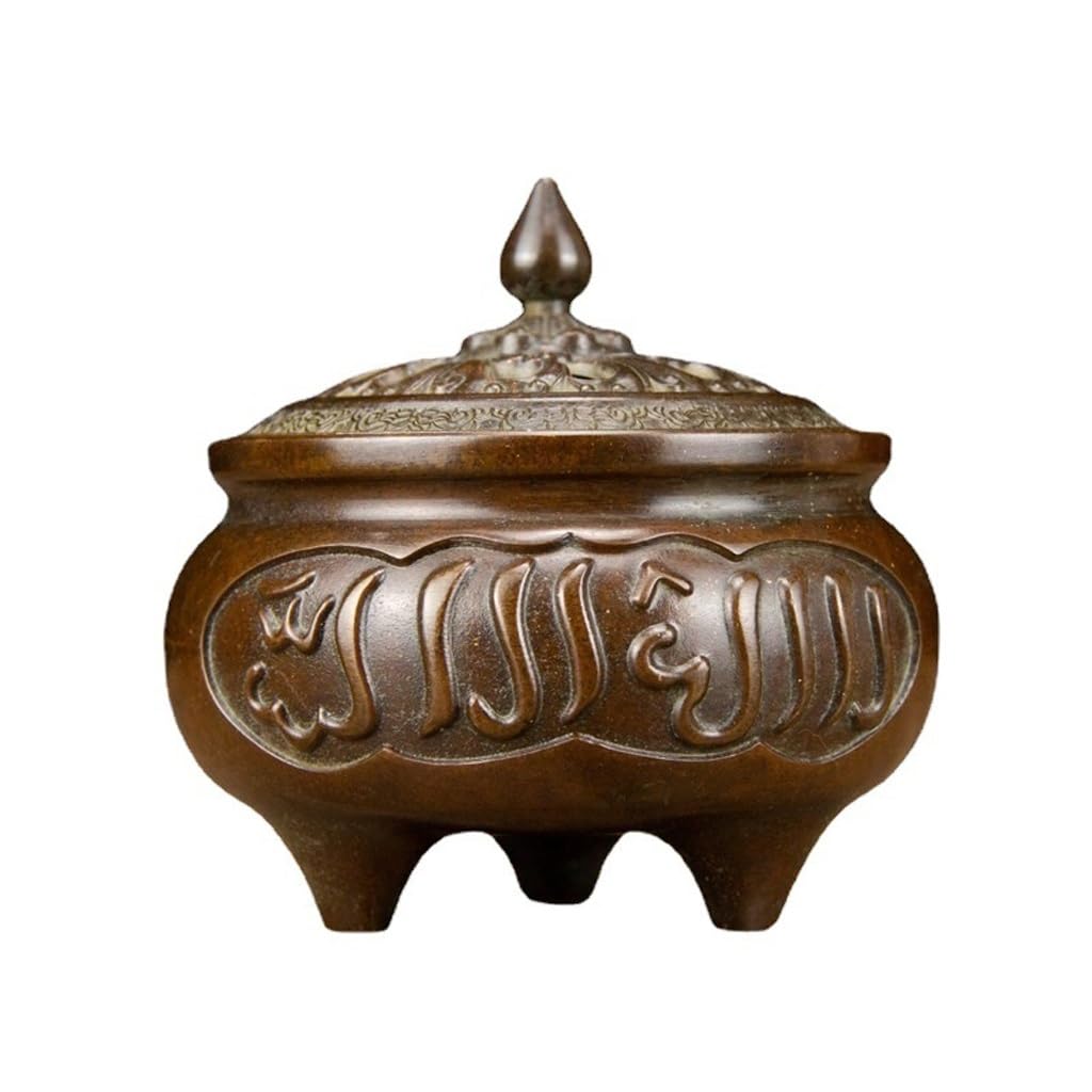 Incense Holder Base Antique Copper Incense Burner Retro With Holder Household Chinese Style Covered