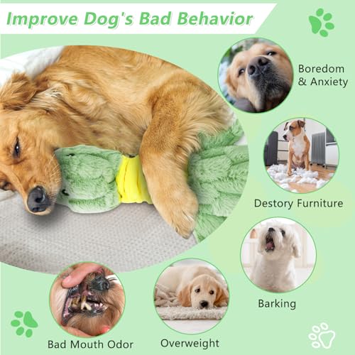 Image of Large Plush Squeaky Dog Toys, Interactive Tug of War Puppy Toys for Indoor Play - Duck Stuffed Dog Toys with Soft Fabric for Small, Medium, and Large Pets