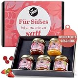 Gepp's Feinkost Frühstück Marmeladen Set zu Weihnachten I Mini Konfitüren in verschiedenen Geschmacksrichtungen I Weihnachts-Geschenk mit Spezialitäten wie Erdbeer & Champagner Fruchtaufstrich