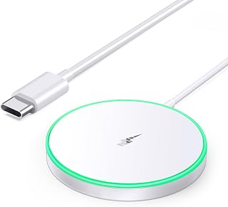 15W MagSafe Wireless Charger for iPhone 17/16/15/14/13/12 & AirPods Pro/3/2 - Fast Magnetic Charging Pad, LED Indicator, White