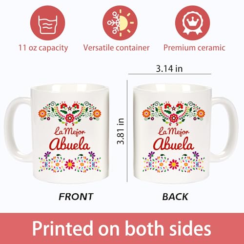 Breezy Valley Grandparents Gifts for Grandma Grandpa from Grandkids - Gifts for Grandparents Abuela Abuelo Birthday, Regalos Para Abuela Abuelo Gift In Spanish, Grandma Grandpa Coffee Mugs - Image 3