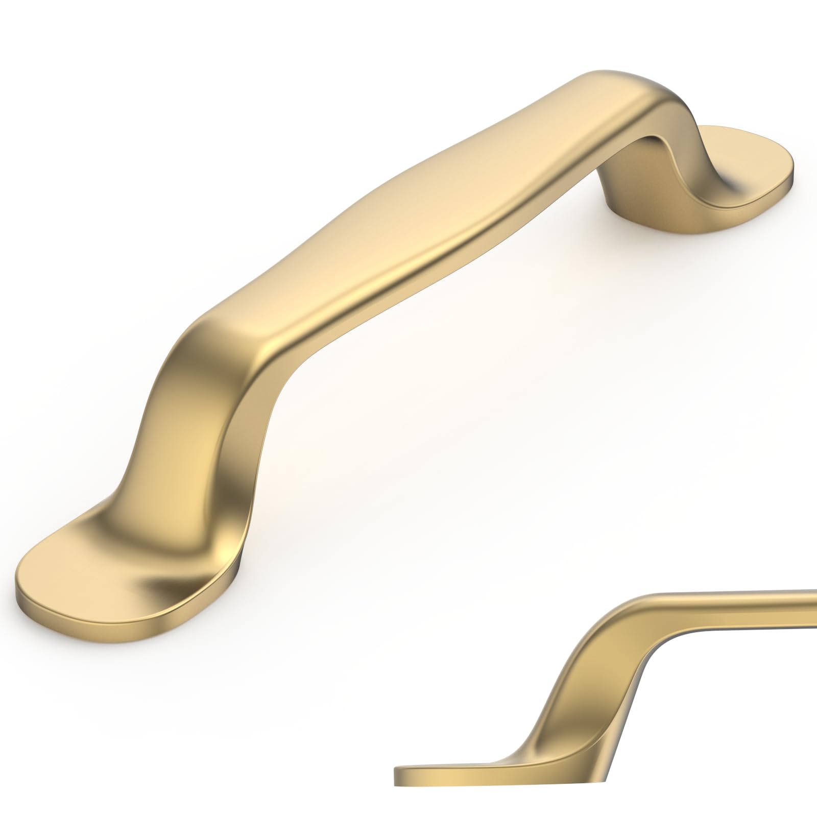 Amerdeco 10 Pack Champagne Bronze Cabinet Pulls 3.75 Inch(96mm) Hole Center Drawer Pulls Cabinet Hardware Kitchen Cabinet Handles for Bathroom AM009