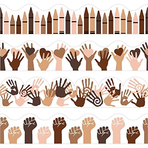 Image of 69ft Diversity Bulletin Board Borders Stickers Equality Growth Mindset Bulletin Trim Borders Stickers for School Classroom Sunday School Office Party Wall Decor