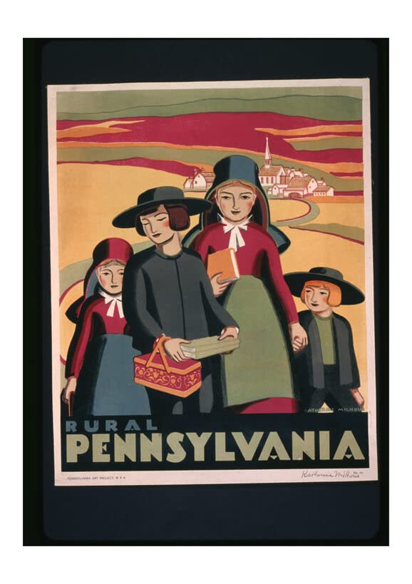 Affiche de voyage Rural Pennsylvanie pour salon style chalet