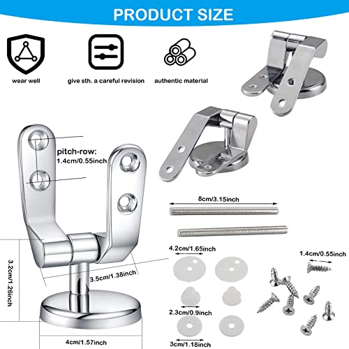 Skyzone Toilet Seat Hinges,Zinc Alloy Toilet Seat Accessories Toilet Seat Hinges Replacement,Quick Release Toilet Seat Fixings with Expanding Rubber Screw Nuts,Suitable for WC Toilets Blind Holes - Image 3