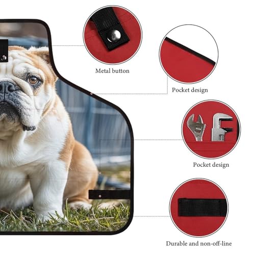 Delantal para taller con diseño de bulldogs ingleses miniatura 3