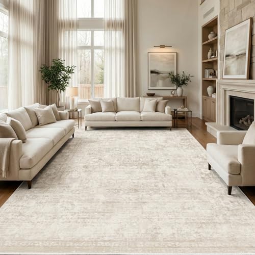 Homemate Washable Rug 9x12 Area Rugs - Vintage Faux Wool
