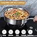 LOLYKITCH Sauté Pan, 6QT Tri-Ply Stainless Steel Deep Cooking Pan, 12 Inch Everyday Pan with Lid, Large Induction Frying Skillet Compatible with All Cooktops, Two Ergonomic Handles for Conversion