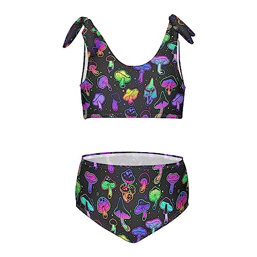 Bright Color Mushrooms Girls Bikini Sets 2 Piece Swimsuits Bathing Suit Swimwear