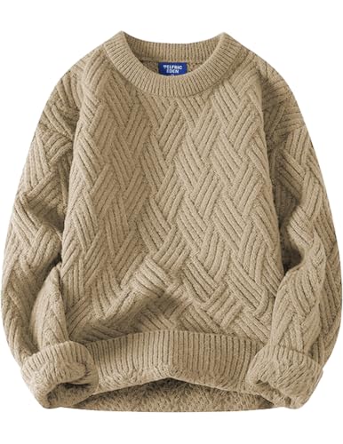 Image of Aelfric Eden Vintage Oversized Sweaters Crewneck Knit Pullover Baggy Loose Casual Cable Sweater 2025 Fall Clothes