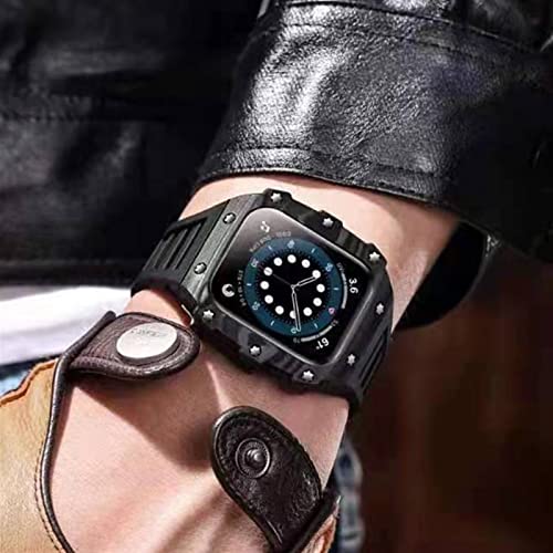 Boîtier en fibre de carbone pour Apple Watch 7 en céramique d'agate de luxe