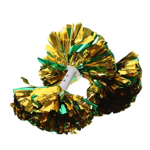 Sosoport 2pcs Metallic Cheerleader Pom Poms for Team Spirit Lightweight Performance Props for Sports Events and Dance Competitions Durable Reusable Cheerleading Accessories