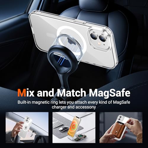 Image of for iPhone 13 /12 MINI Case with Screen Protector Clear | Compatible with Magsafe, Anti-Yellowing, Military-Grade Protection, Shockproof Slim Magnetic Phone Case,5.4 inch