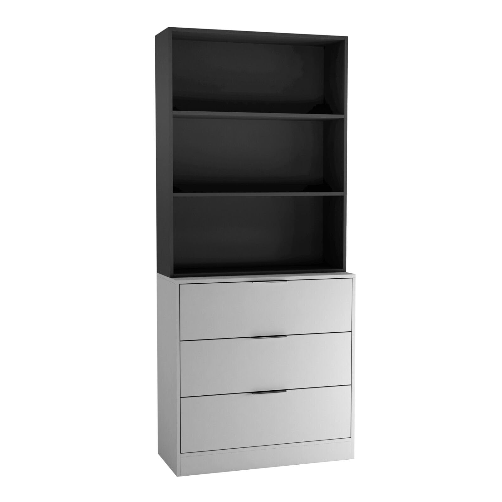 URBNLIVING 60/80cm 3 Drawer Tier Wooden Storage Chest Cabinet & Display Bookcase Shelving
