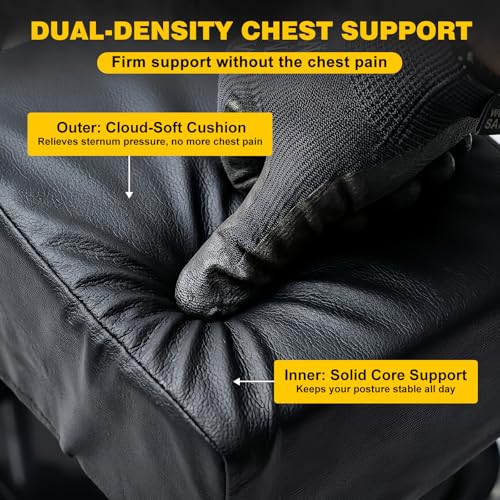 Image of Rolling Knee Creeper with Chest Support and Adjustable Seat 11.5 inch-15.5 inch Height Ergonomic Kneeling Cart 360 Mobility 5 Heavy Duty Casters with Tool Tray for Tile Installation, Flooring Work.