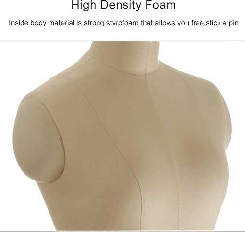 Miniatura 3 de EliteBloom Pinnable Female Upper Torso Mannequin with Tripod Stand, Plus Size Sewing Manikin Dress Form for Clothing Display Teaching,