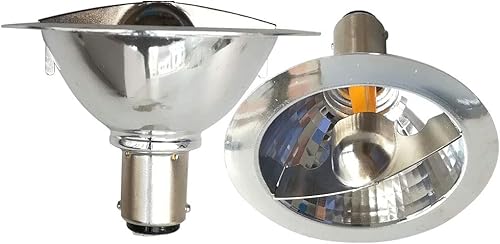 qlee Paquete de 2 LED Ar70 Reflector Luz 3W AC Dc 12v Ba15d Base 4000k Punto Neutral Equivalente 25W Bombillas halógenas Interior Exterior Casa