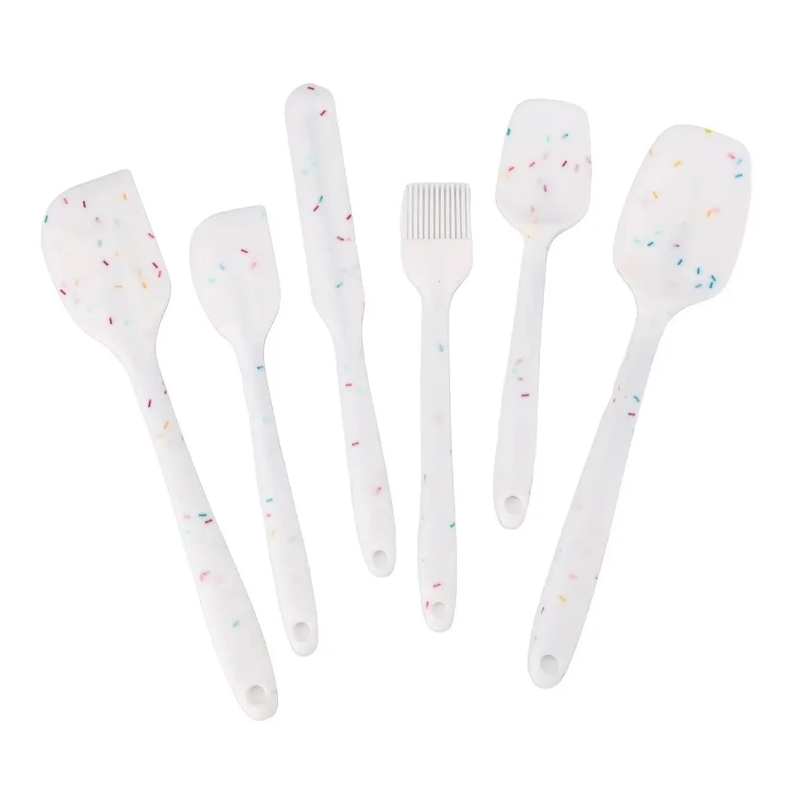 Espátula de silicona resistente y antiadherente, Compatible con hornear, cocinar, mezclar, raspar rayar, utensilios cocina, 6 uds(Black)