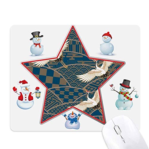 Tapis de souris géométrie feuilles d érable et bonhomme de neige