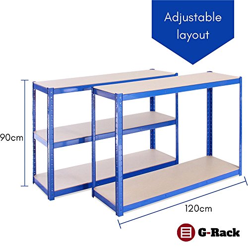 Garagenregal: 180cm x 120cm x 40cm | Heavy Duty Regale für die Lagerung - 1 blaues 5-stöckiges Regal (175KG pro… – Bild 5