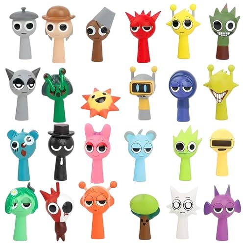 KxrTpx 24Pcs Colorful Cartoon Figure Toys Creative Figure Toys Colorful Figures for Kids Game Figures Mini Toys for Kids Cartoon Game Character Collectible Ornament for Fans