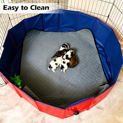 Image of Artilife Dog Whelping Box,Dog Whelping Box Pool,Whelping Box for Dogs Birthing,Welping Box Whelping Pen Whelping Box for Puppies Whelping Supplies (Red, 47 inch Dia.x12 H)