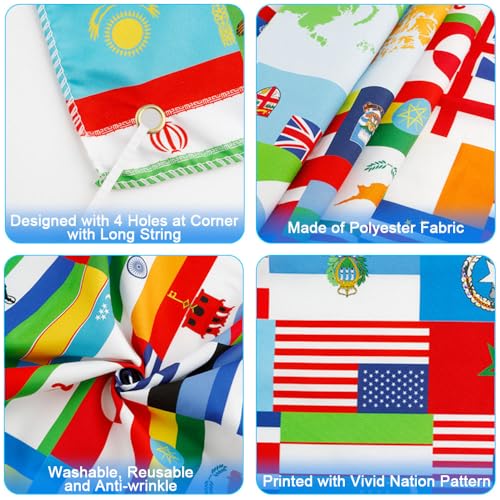 Banner World Flags, pano de fundo de bandeiras do mundo, bandeira mundial de 1,5 x 0,9 m, fundo de b