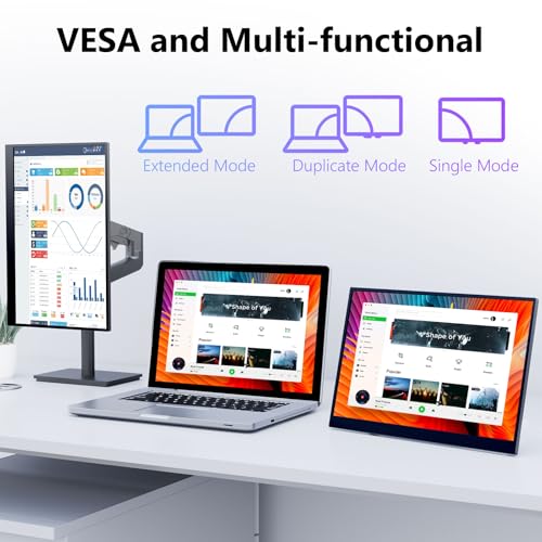 Image of 15.3 Inch Touchscreen Portable Monitor, 1920x1200 Full HD IPS 10-Point Touch External Monitor, Ultra Slim USB-C HDMI Plug & Play, Portable Monitor for Laptop PC Mac PS5 Xbox